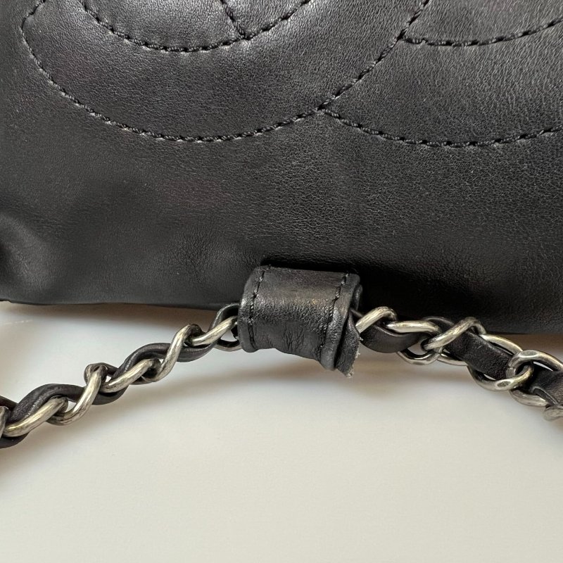 CHANEL 後背包牛皮黑 保卡款21開-14