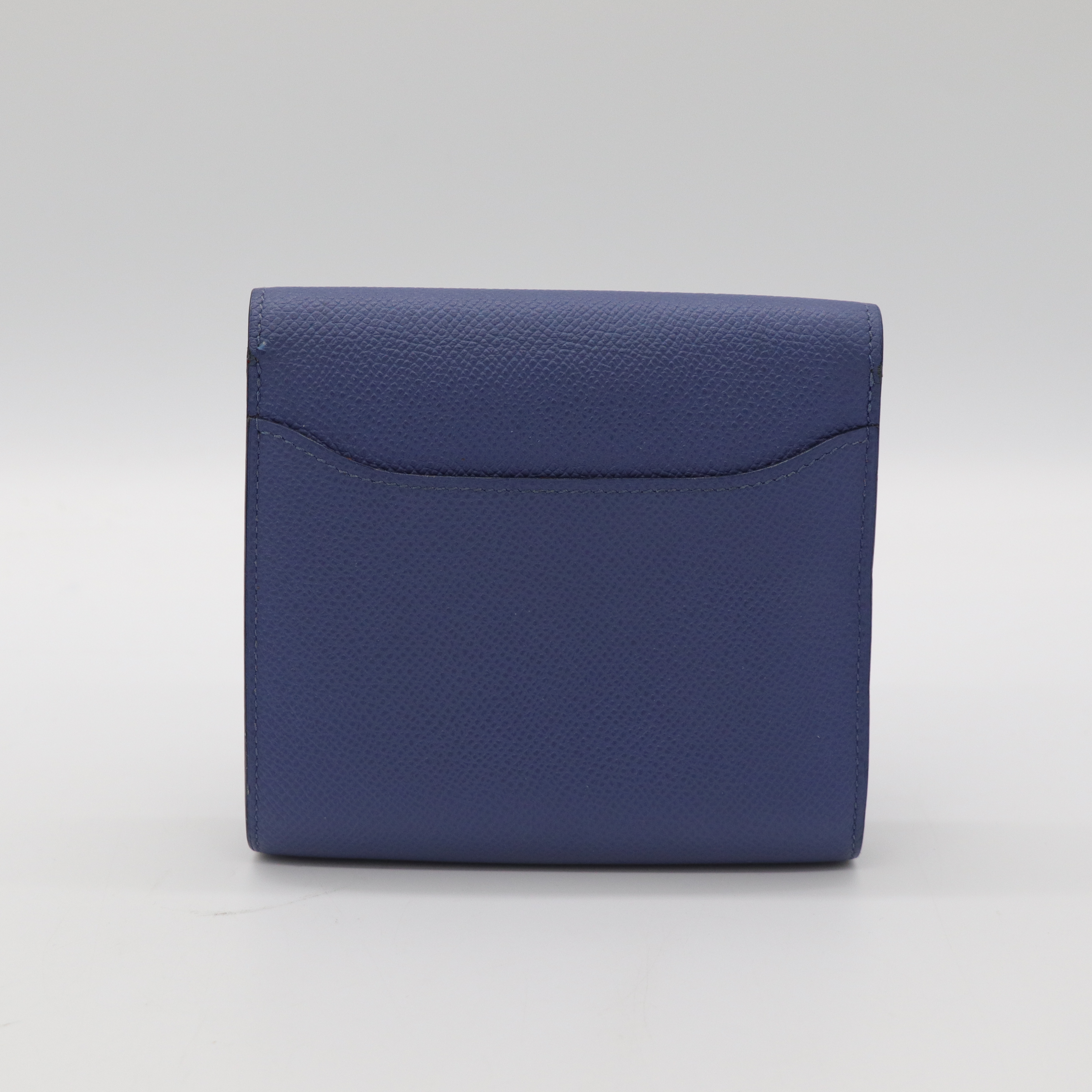 Hermès 愛馬仕 Constance 康康 藍色 Epsom 牛皮 短夾 錢包 A刻-2