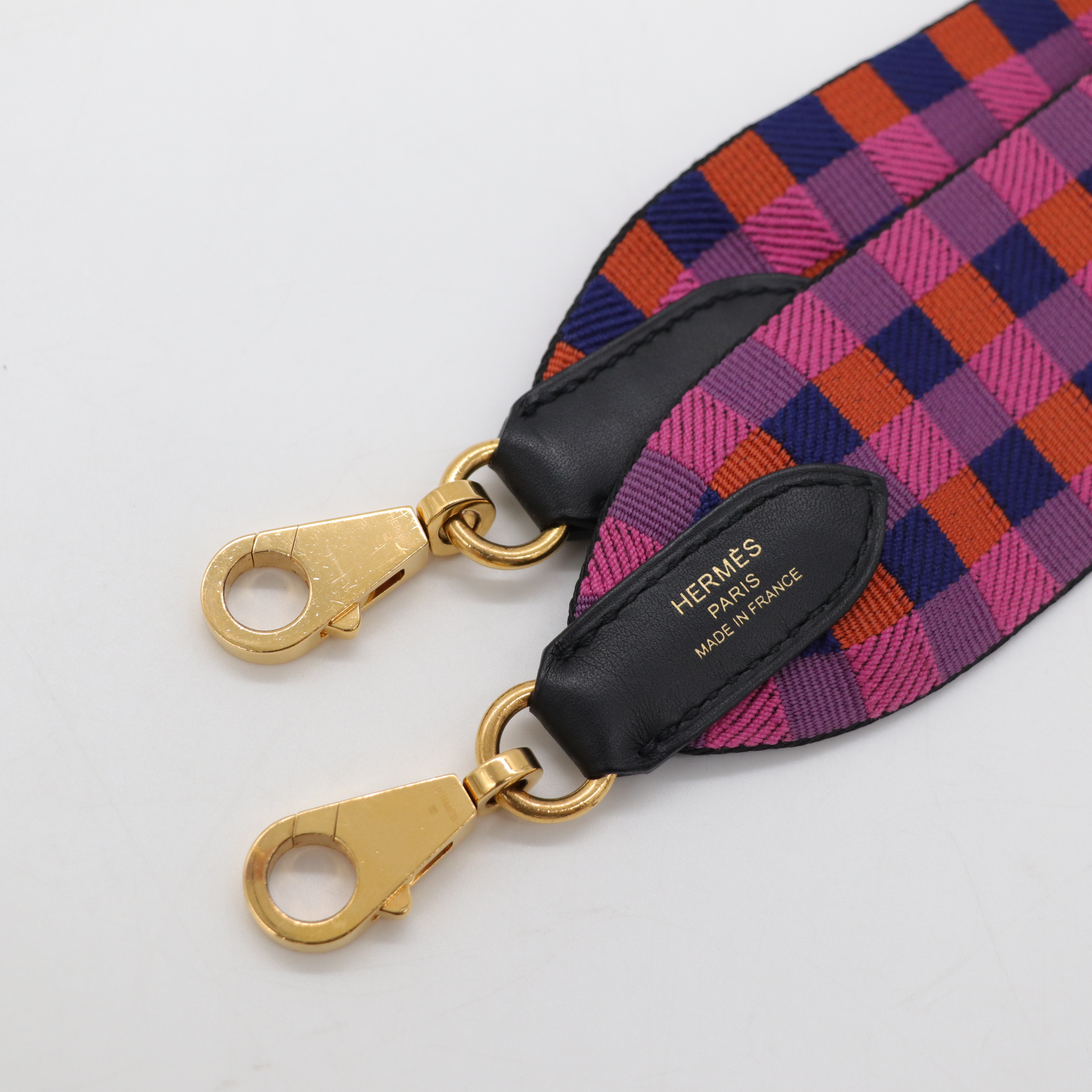 Hermès 愛馬仕 紫橘色拚色背帶-3