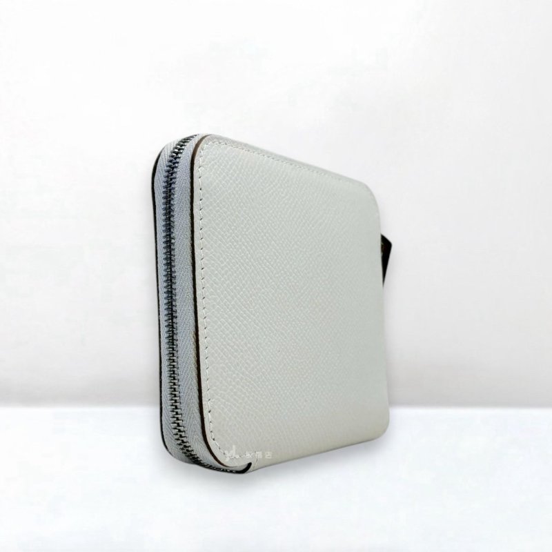 S5256-HERMES 80珍珠灰桃紅絲巾短夾-2