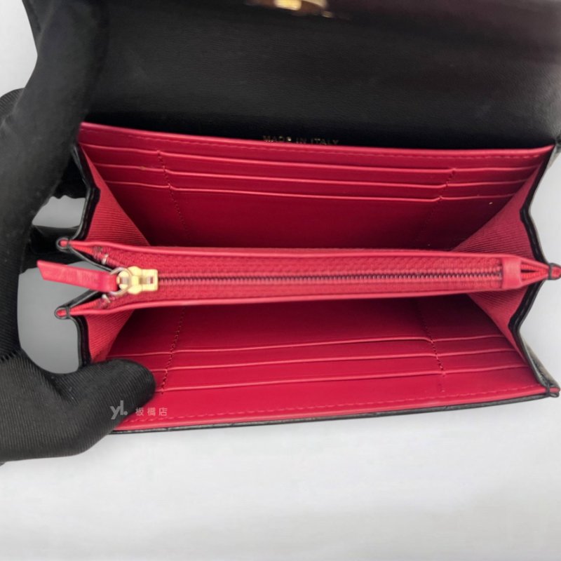 S5270-CHANEL 19黑羊皮金釦下蓋中夾AP2700-5