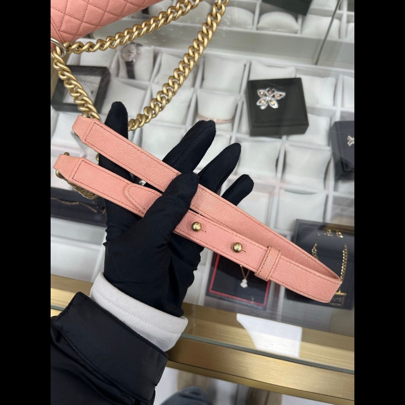 Chanel medium Leboy 
中號珊瑚粉荔枝纹Leboy-16