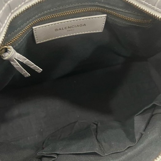東區正精品㊣BALENCIAGA 431621 CITY'S 巴黎世家灰藍色全皮鱷魚壓紋小釦機車包斜背包手提包 RA1864-12