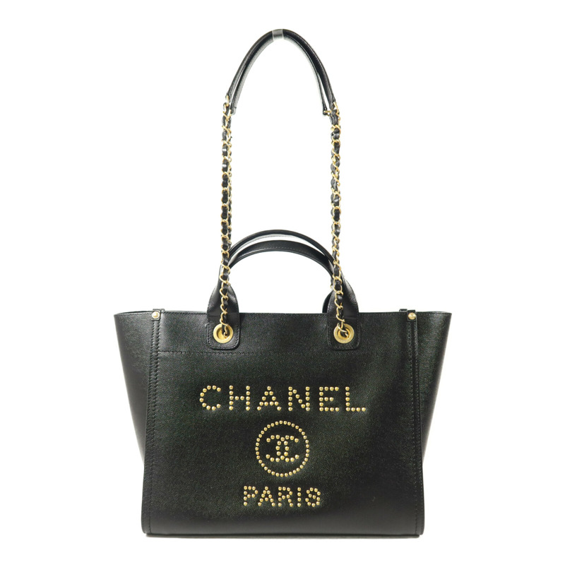 CHANEL 牛皮皮革Deauville Tote Bag手挽肩背兩用袋-0