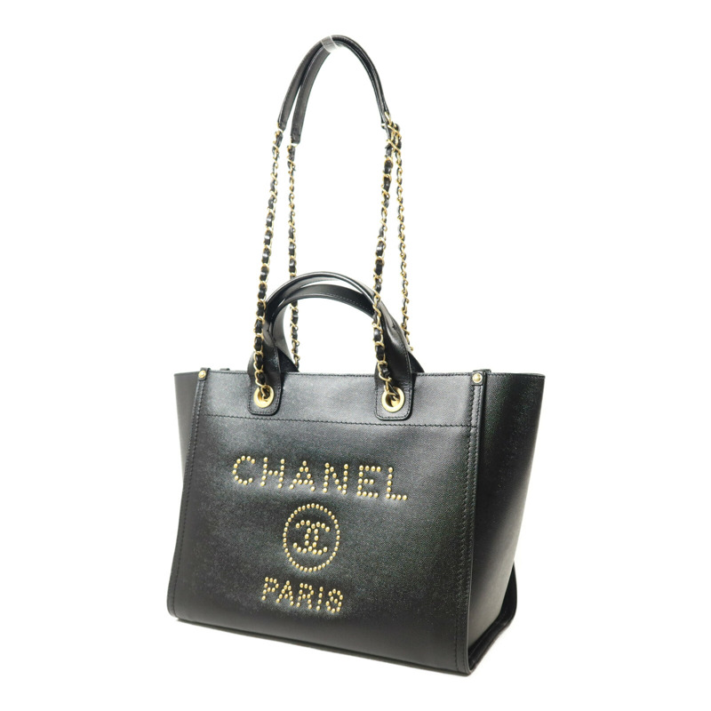CHANEL 牛皮皮革Deauville Tote Bag手挽肩背兩用袋-1