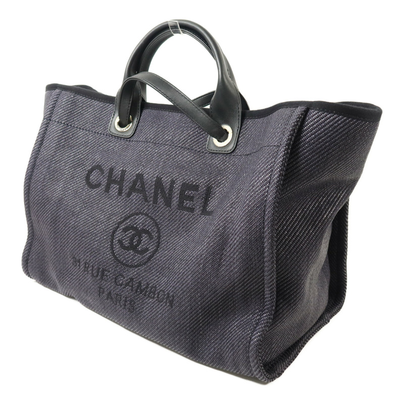 CHANEL 帆布Deauville Tote Bag手挽肩背兩用袋-1