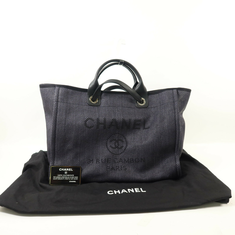 CHANEL 帆布Deauville Tote Bag手挽肩背兩用袋-9
