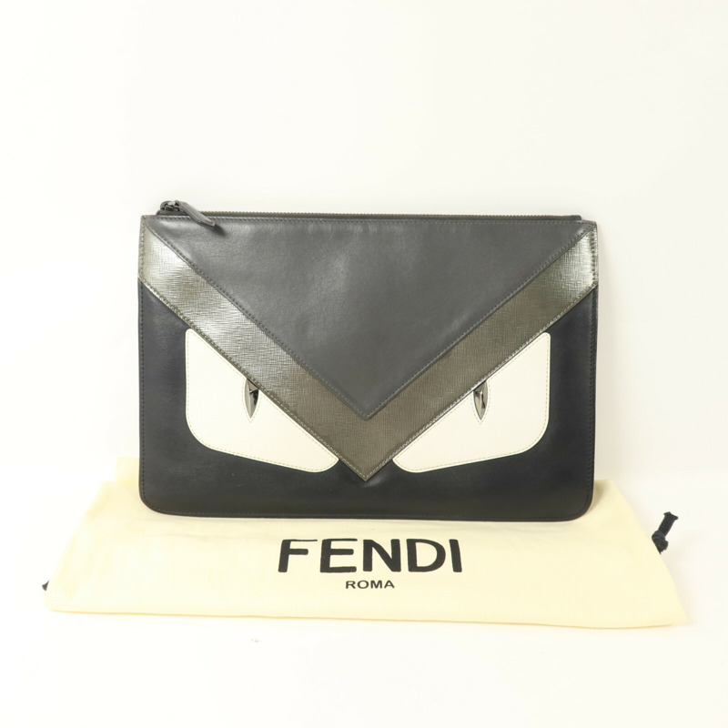 FENDI 牛皮皮革Bugs Monster Clutch手拿包-8