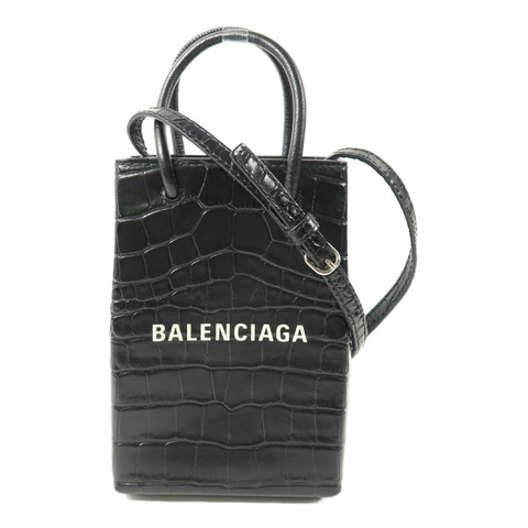 BALENCIAGA 牛皮皮革Mini Shopping Phone Holder Bag手挽肩背兩用袋
