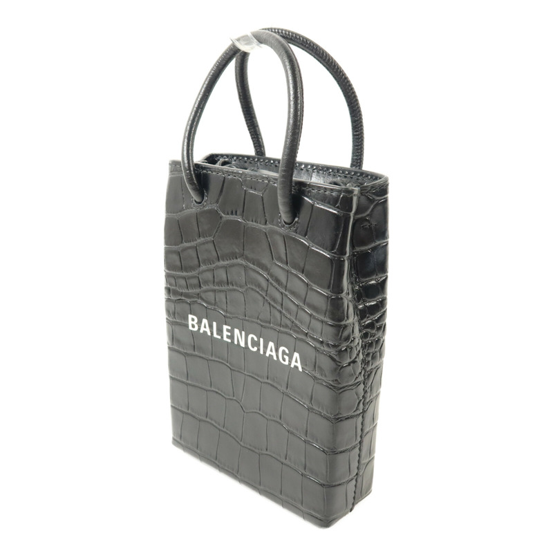 BALENCIAGA 牛皮皮革Mini Shopping Phone Holder Bag手挽肩背兩用袋-1
