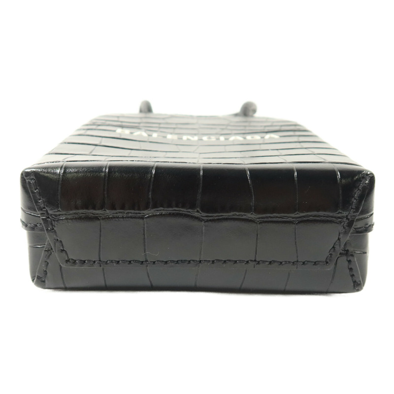 BALENCIAGA 牛皮皮革Mini Shopping Phone Holder Bag手挽肩背兩用袋-3