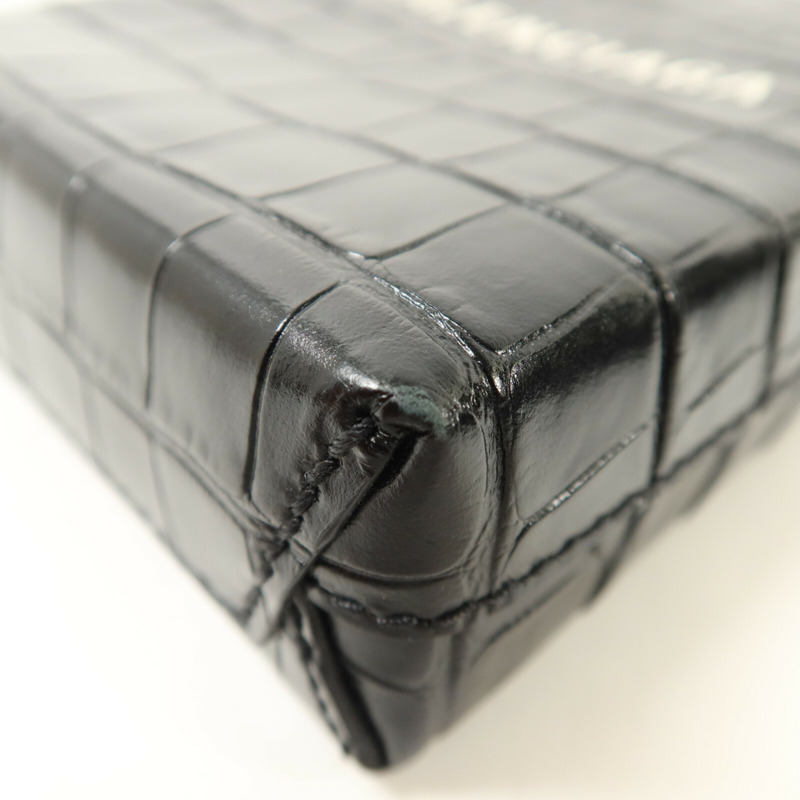 BALENCIAGA 牛皮皮革Mini Shopping Phone Holder Bag手挽肩背兩用袋-10