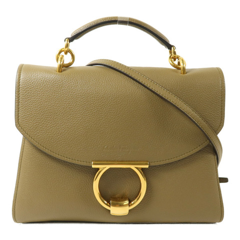 Salvatore Ferragamo 牛皮皮革Gancini手挽肩背兩用袋