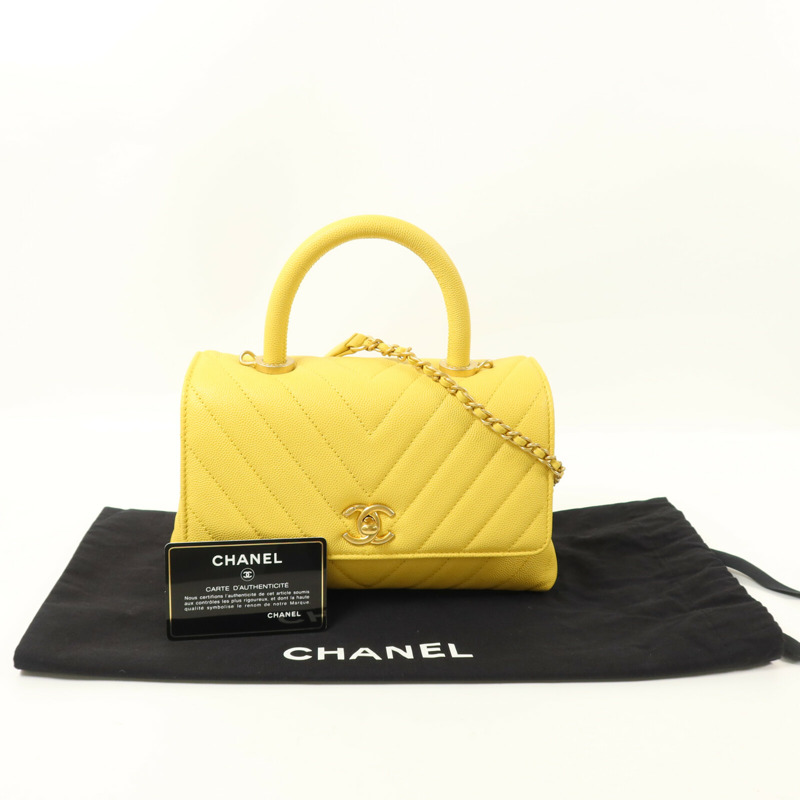 CHANEL 牛皮皮革Coco Handle手挽肩背兩用袋-11
