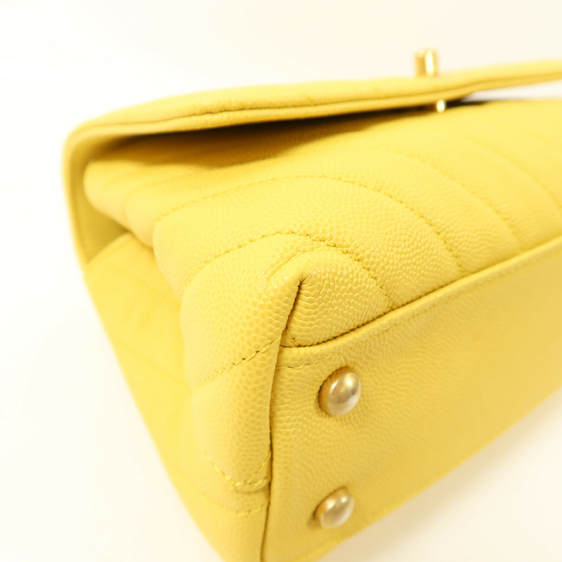 CHANEL 牛皮皮革Coco Handle手挽肩背兩用袋-12