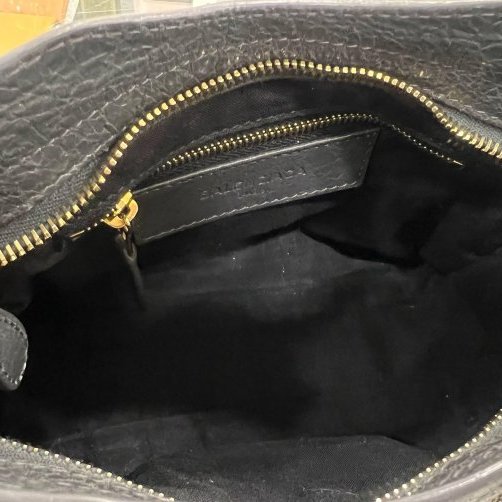 東區正精品㊣BALENCIAGA Mini City 309544 鉛灰色羊皮金釦手提包斜背包機車包 RA1863-13