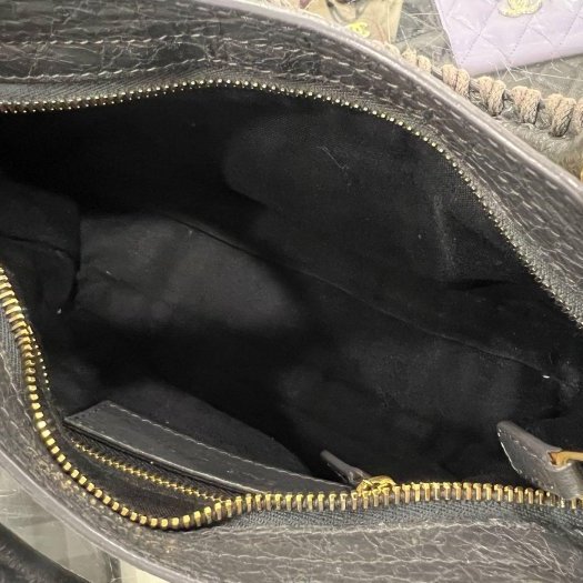 東區正精品㊣BALENCIAGA Mini City 309544 鉛灰色羊皮金釦手提包斜背包機車包 RA1863-14