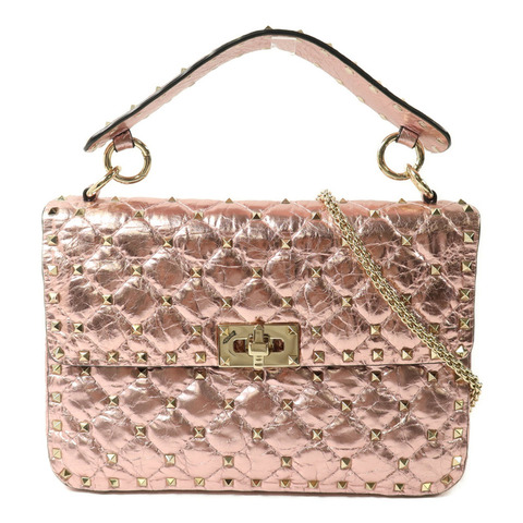 Valentino 牛皮皮革Rockstud Spike Medium手挽肩背兩用袋