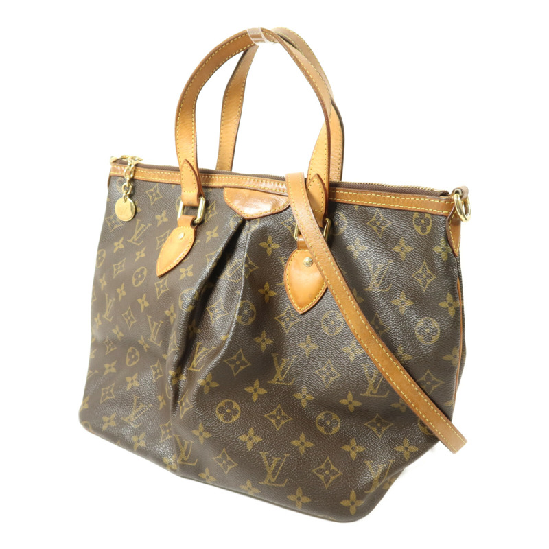 LOUIS VUITTON Monogram Palermo PM手挽肩背兩用袋棕色-1