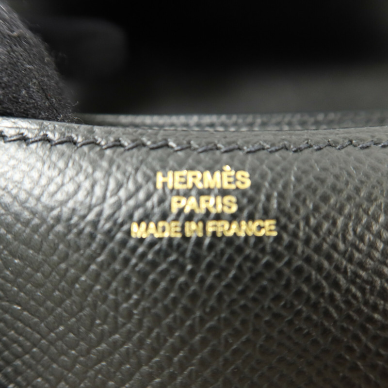 HERMES Epsom皮革Constance Mini肩背袋Noir-6