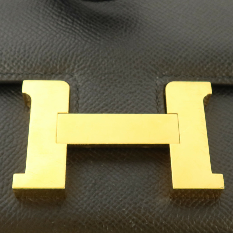 HERMES Epsom皮革Constance Mini肩背袋Noir-8