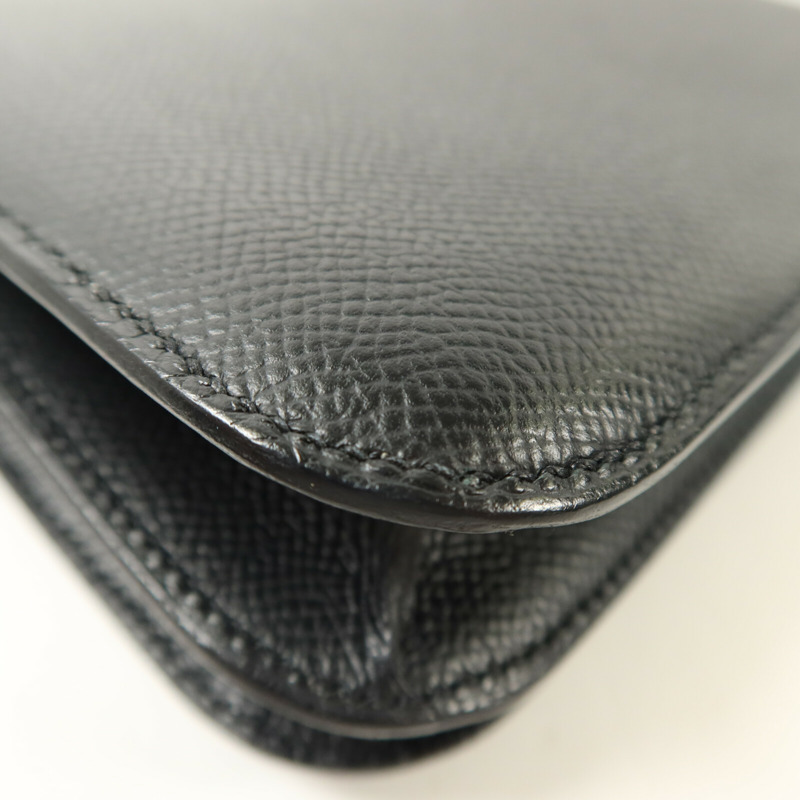 HERMES Epsom皮革Constance Mini肩背袋Noir-12