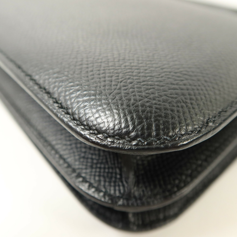 HERMES Epsom皮革Constance Mini肩背袋Noir-13