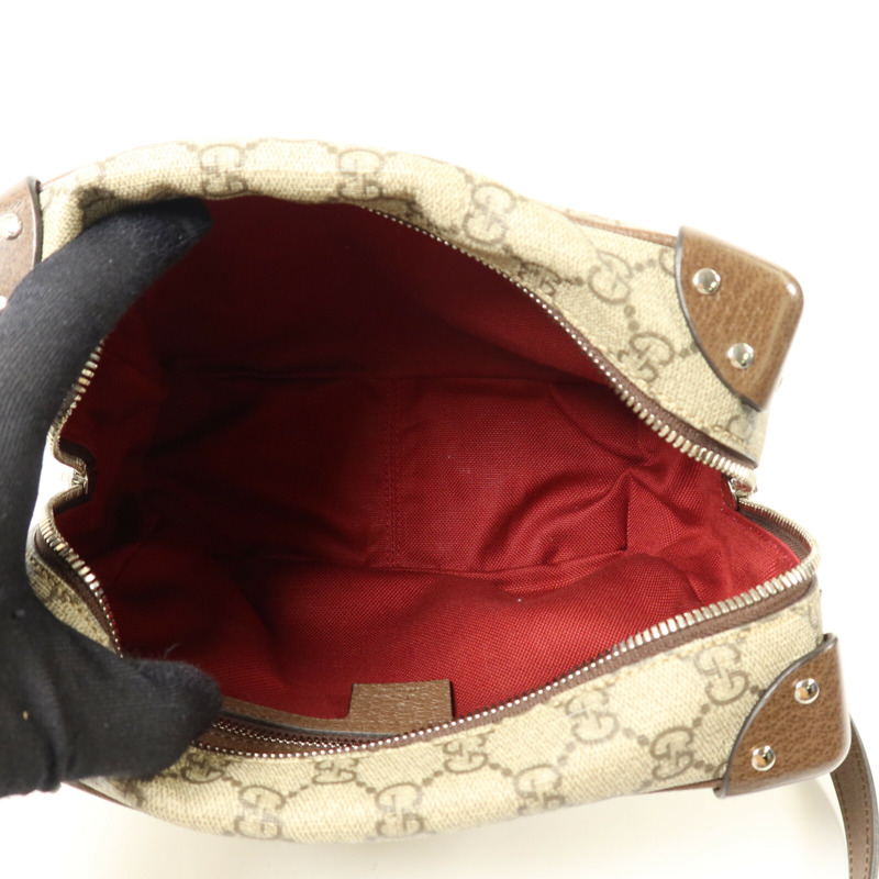 GUCCI 塗層帆布GG Supreme Shoulder Bag肩背袋-4