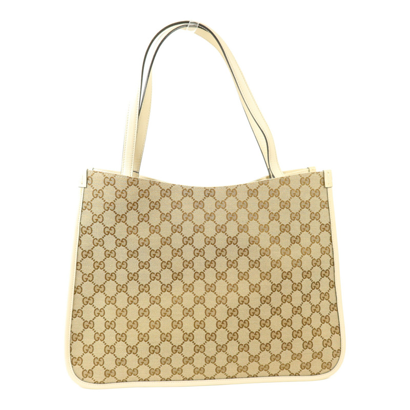 GUCCI 帆布/牛皮皮革Horsebit 1955 Tote Bag手挽袋-2