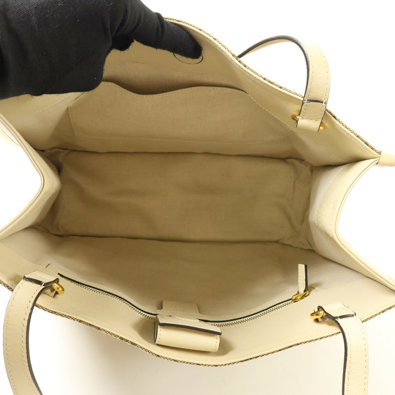 GUCCI 帆布/牛皮皮革Horsebit 1955 Tote Bag手挽袋-4