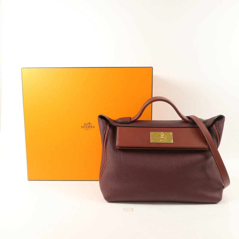 HERMES Clemence皮革24/24 29cm手挽肩背兩用袋-8