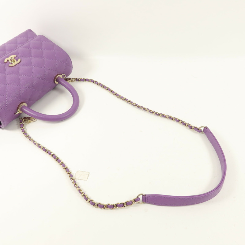 CHANEL 牛皮皮革Coco Handle Small手挽肩背兩用袋-7