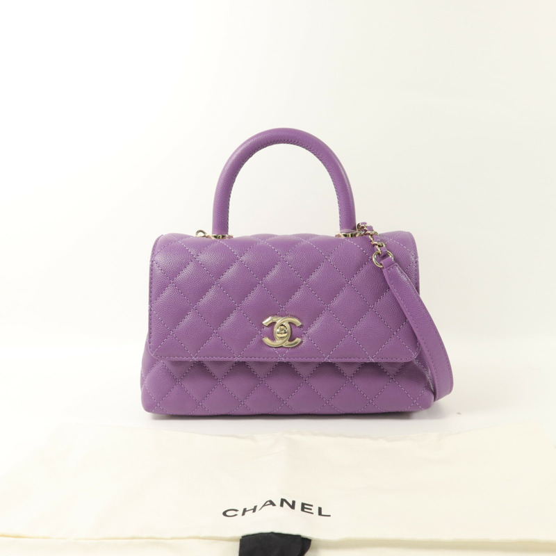 CHANEL 牛皮皮革Coco Handle Small手挽肩背兩用袋-8