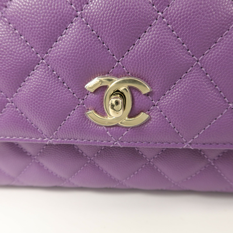 CHANEL 牛皮皮革Coco Handle Small手挽肩背兩用袋-9