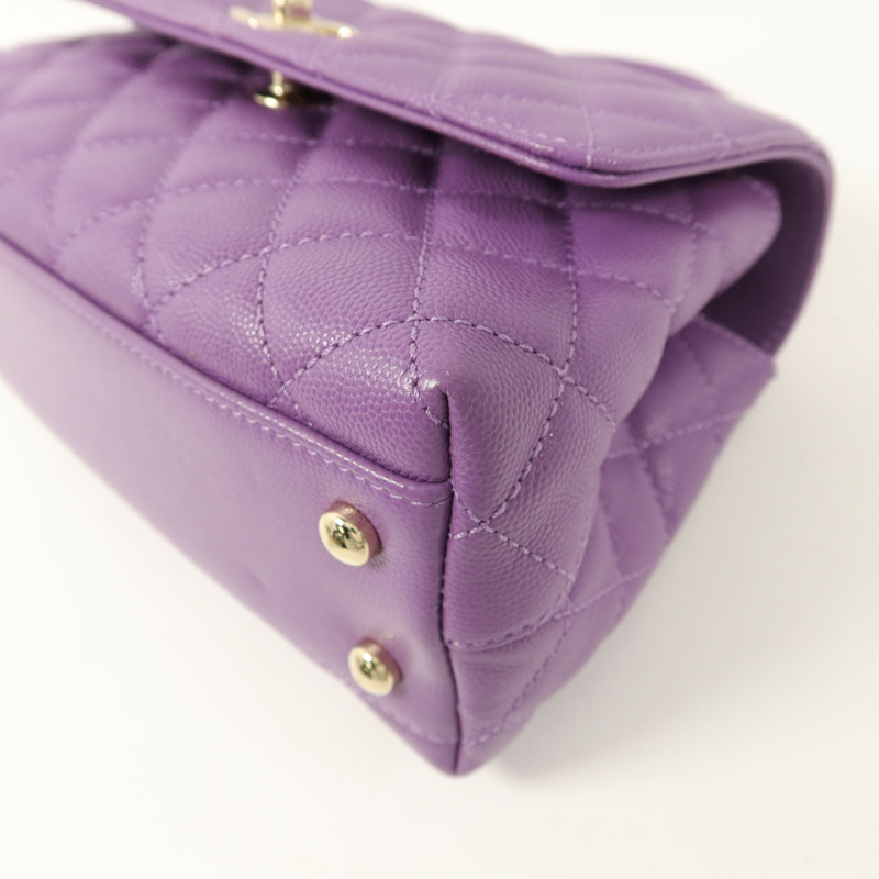 CHANEL 牛皮皮革Coco Handle Small手挽肩背兩用袋-12