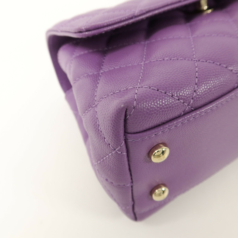 CHANEL 牛皮皮革Coco Handle Small手挽肩背兩用袋-13