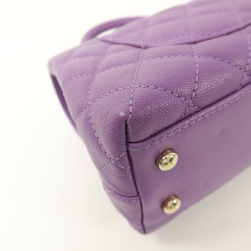 CHANEL 牛皮皮革Coco Handle Small手挽肩背兩用袋-15