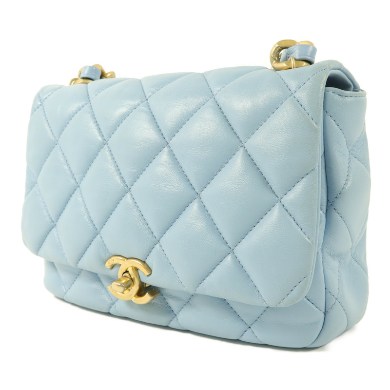 CHANEL 羊皮皮革Lacquered Chain Flap Bag鏈帶肩背袋-2