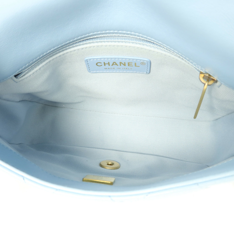 CHANEL 羊皮皮革Lacquered Chain Flap Bag鏈帶肩背袋-4