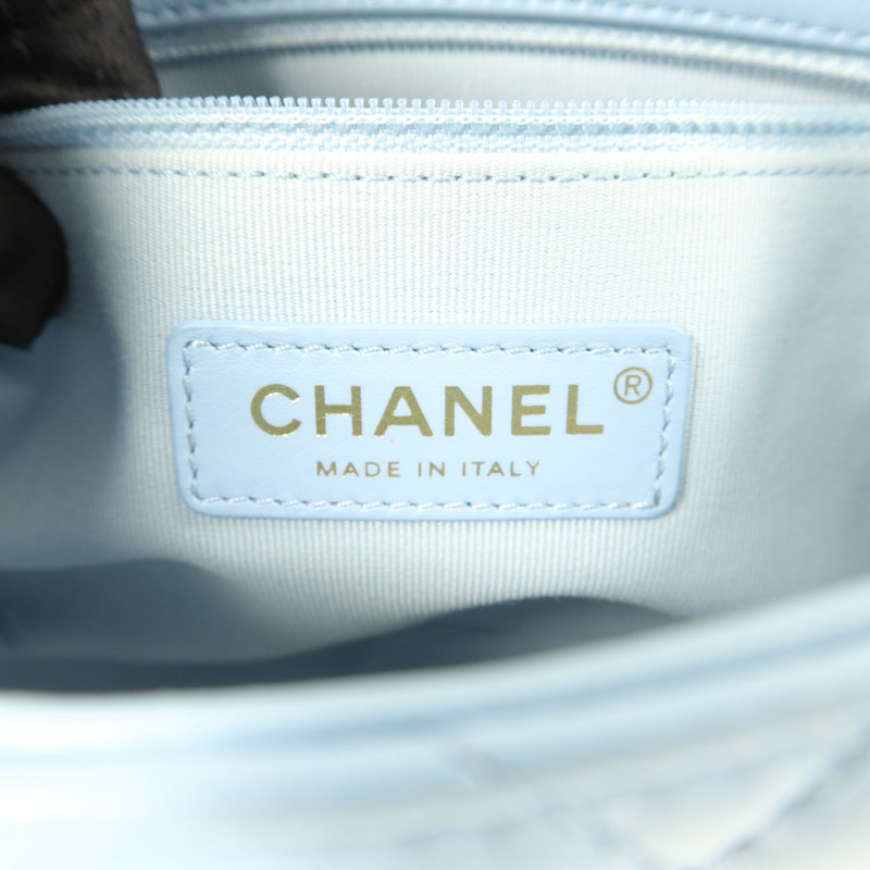 CHANEL 羊皮皮革Lacquered Chain Flap Bag鏈帶肩背袋-5