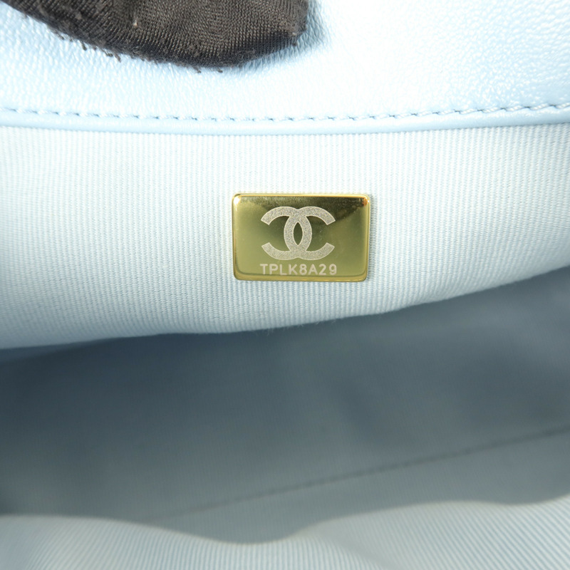 CHANEL 羊皮皮革Lacquered Chain Flap Bag鏈帶肩背袋-6