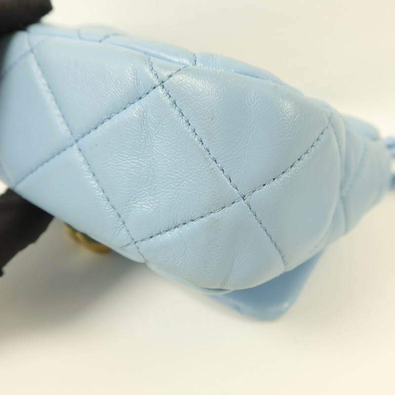 CHANEL 羊皮皮革Lacquered Chain Flap Bag鏈帶肩背袋-15