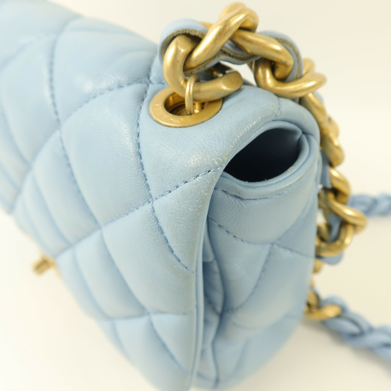 CHANEL 羊皮皮革Lacquered Chain Flap Bag鏈帶肩背袋-18