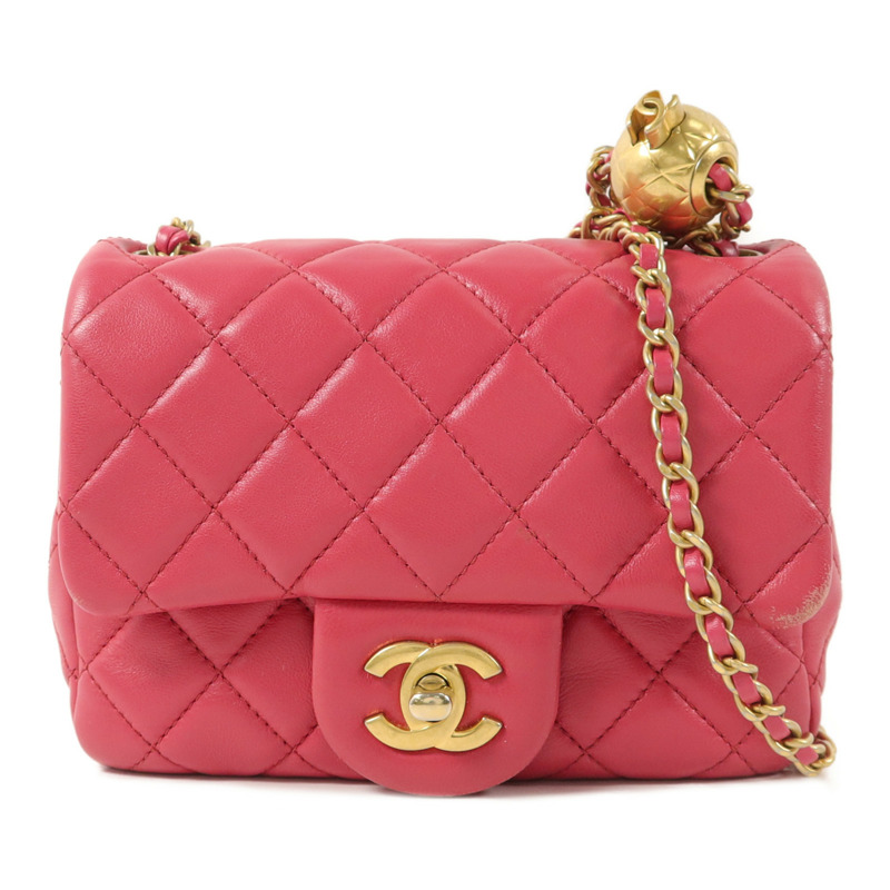 CHANEL 羊皮皮革Mini Classic 17鏈帶肩背袋-0