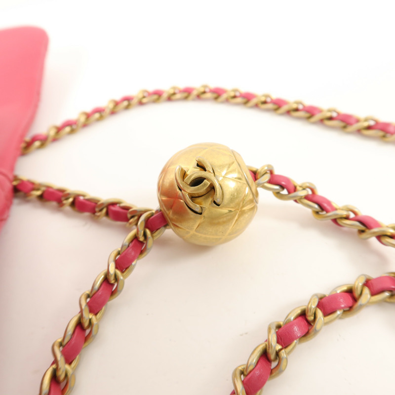 CHANEL 羊皮皮革Mini Classic 17鏈帶肩背袋-10