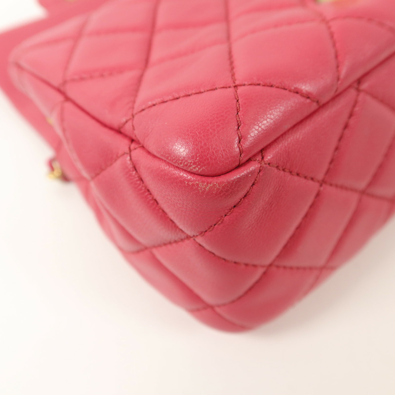 CHANEL 羊皮皮革Mini Classic 17鏈帶肩背袋-12