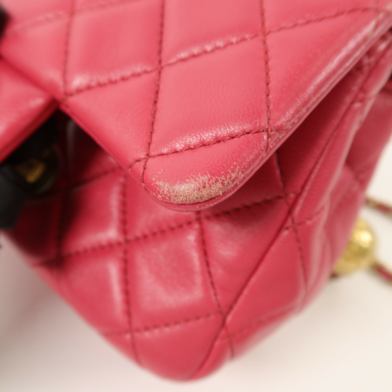 CHANEL 羊皮皮革Mini Classic 17鏈帶肩背袋-17