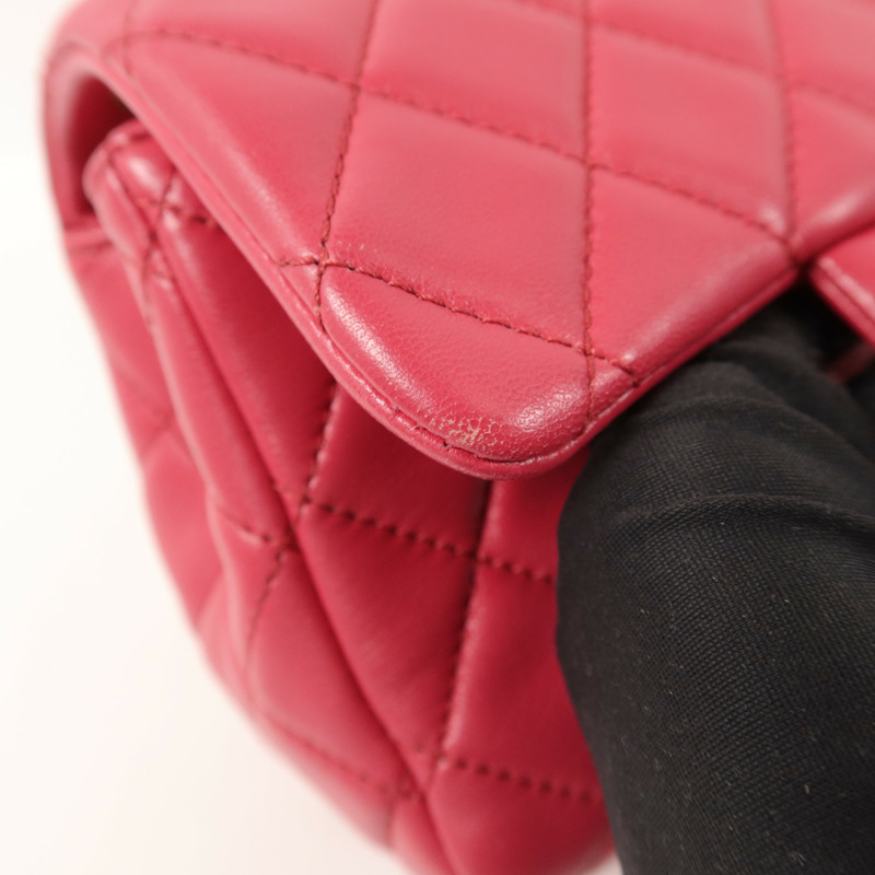 CHANEL 羊皮皮革Mini Classic 17鏈帶肩背袋-18