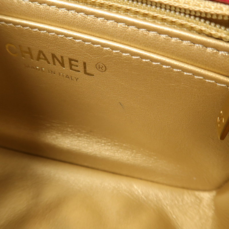 CHANEL 羊皮皮革Mini Classic 17鏈帶肩背袋-19