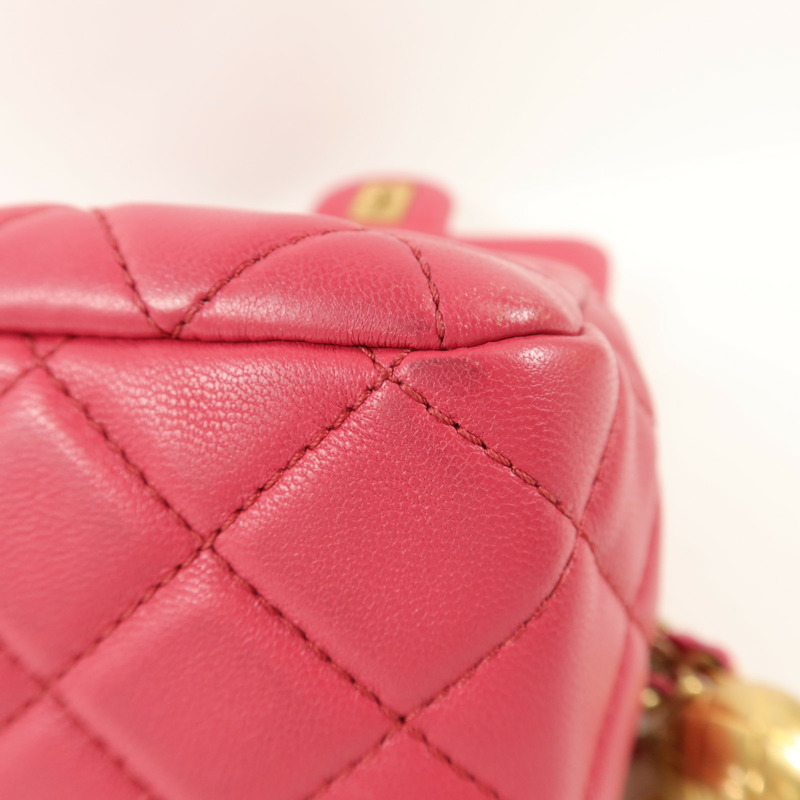 CHANEL 羊皮皮革Mini Classic 17鏈帶肩背袋-20